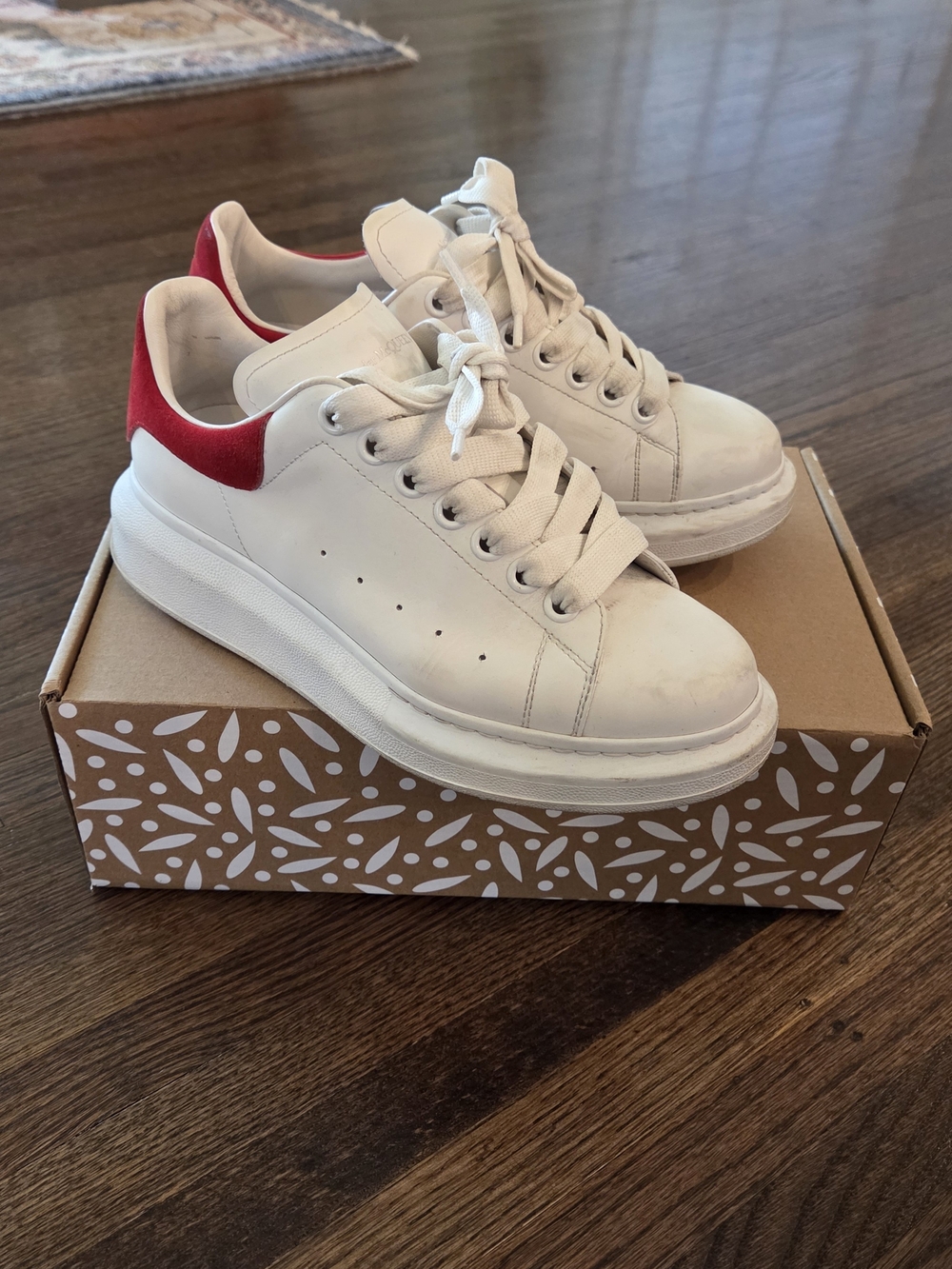 Alexander McQueen Oversized White Leather Sneakers - 38